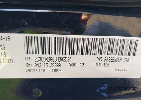 2018 Dodge Charger Sxt Rwd from USA, damaged, VIN 2C3CDXBG0JH303530